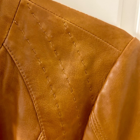 Quince Leather Jacket in Dark Cognac Brown - Picture 7 of 10